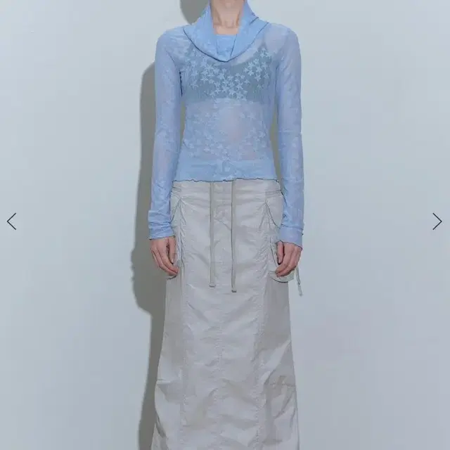 Sculptor star shirring turtleneck blue