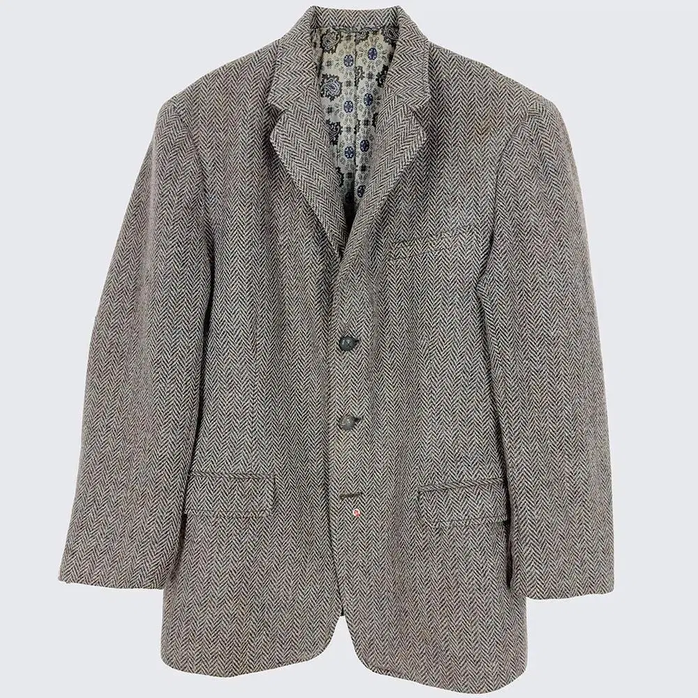 [Men's 100] Harris tweed herringbone blazer jacket wool (19063)