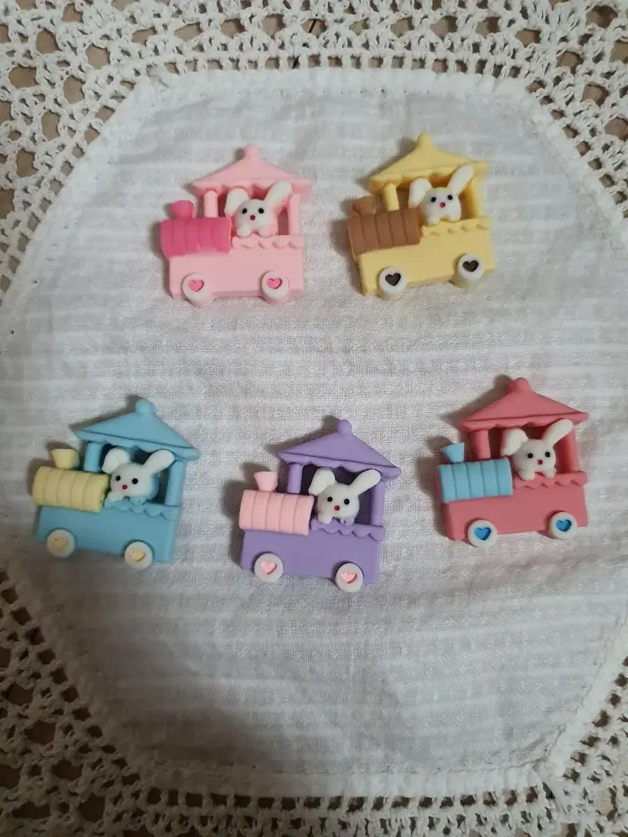 Bunny Train Magnets (Set of 5)