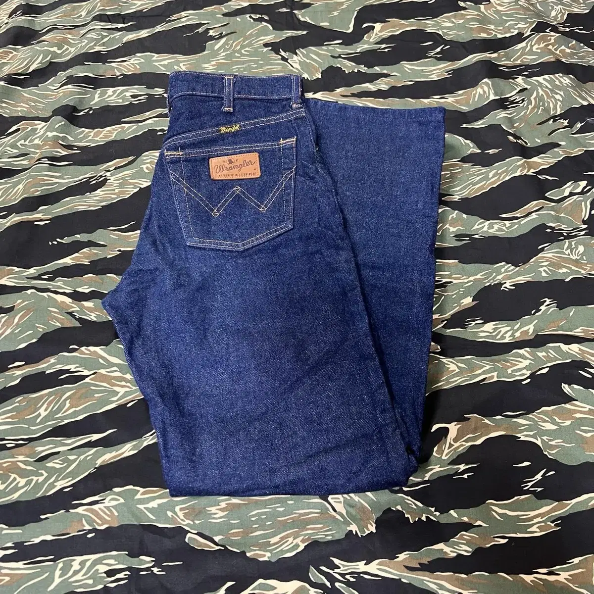 WRANGLER 생지 데님 체크패턴 기모안감 28SIZE