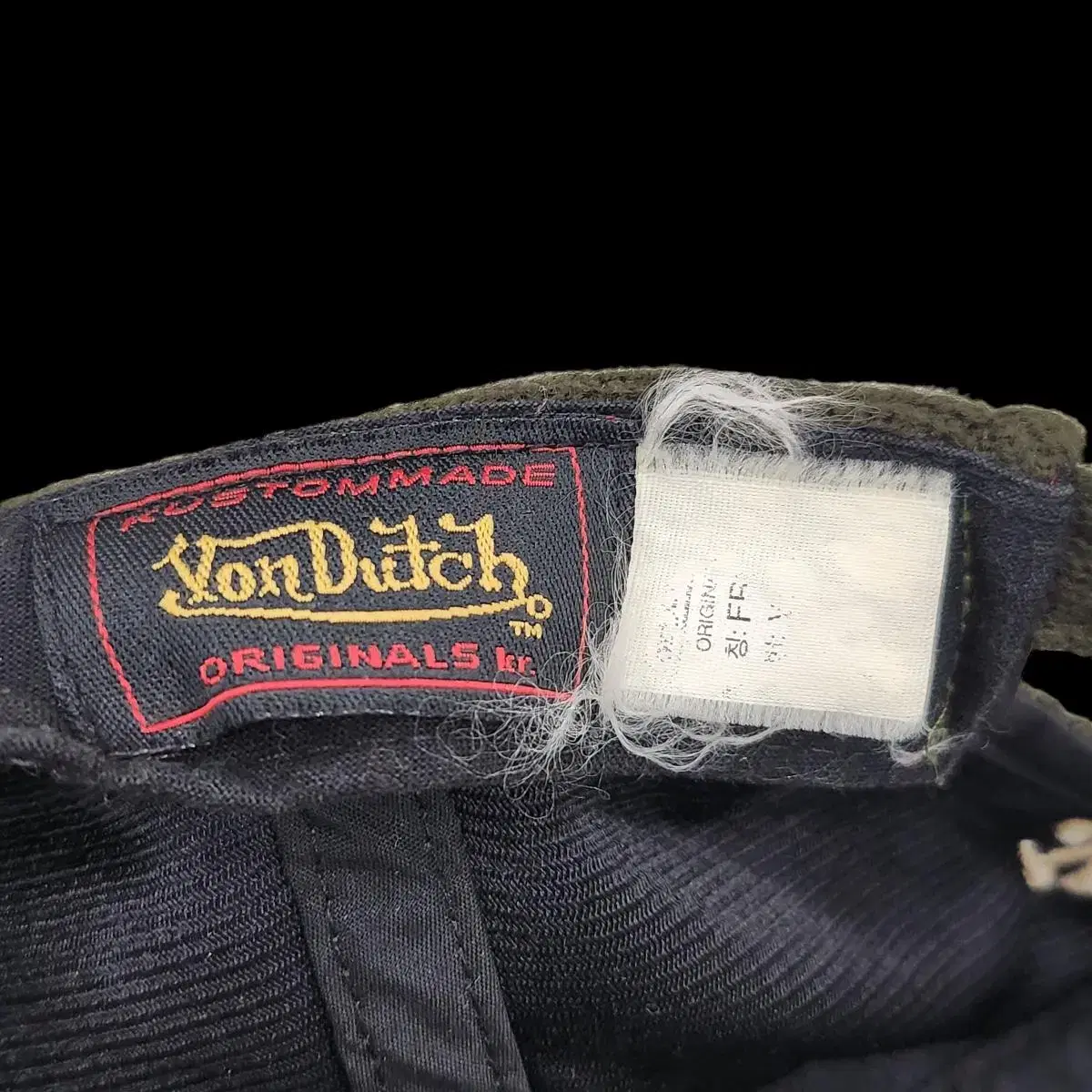 Von dutch 본더치 빈티지 카키 숏챙 캡