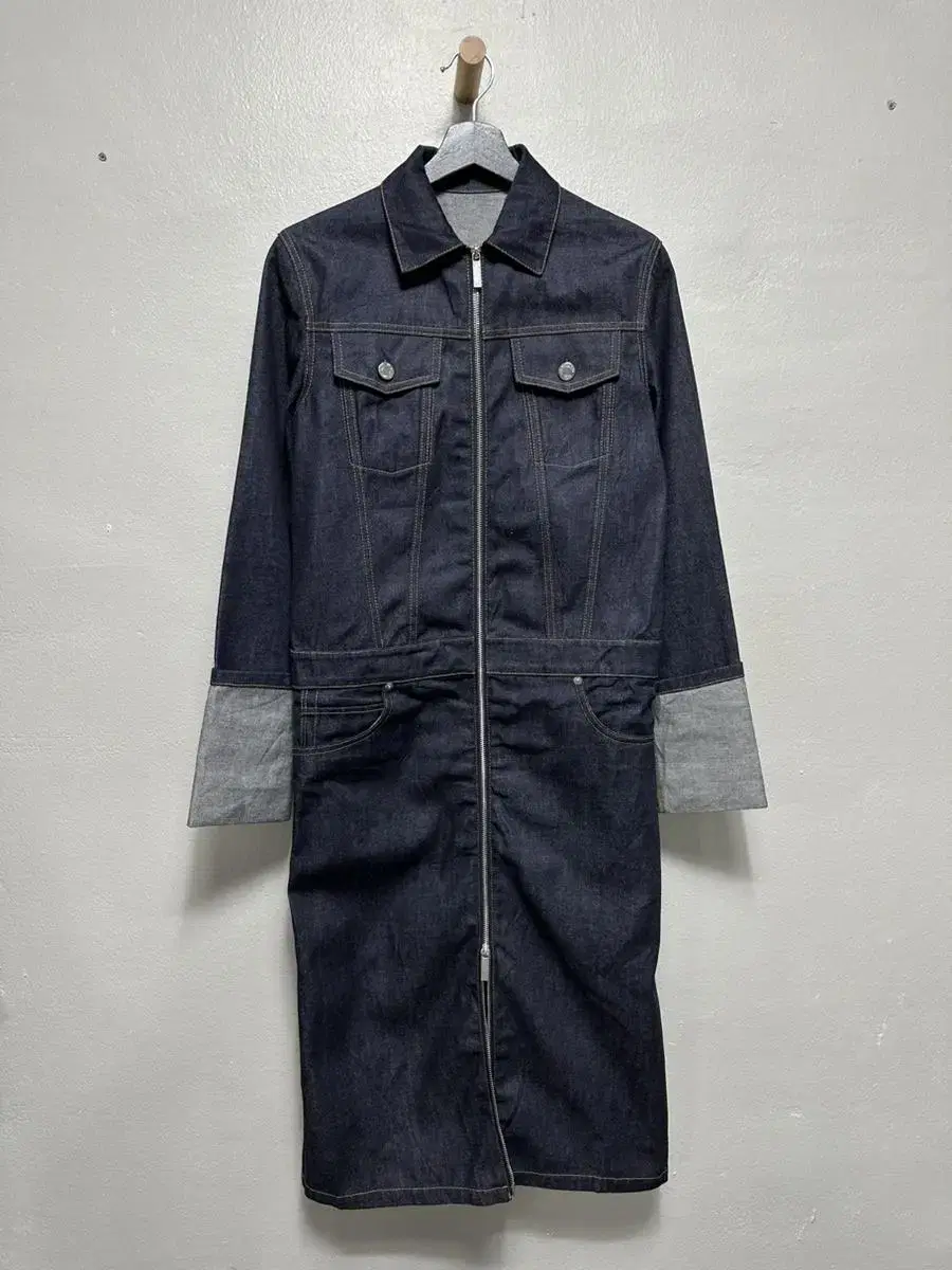 Helmut Lang Indigo Denim Trench Coat