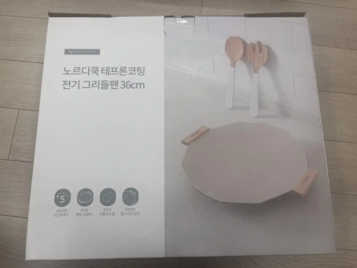 노르디쿡 테프론코팅 전기그릴팬 36cm