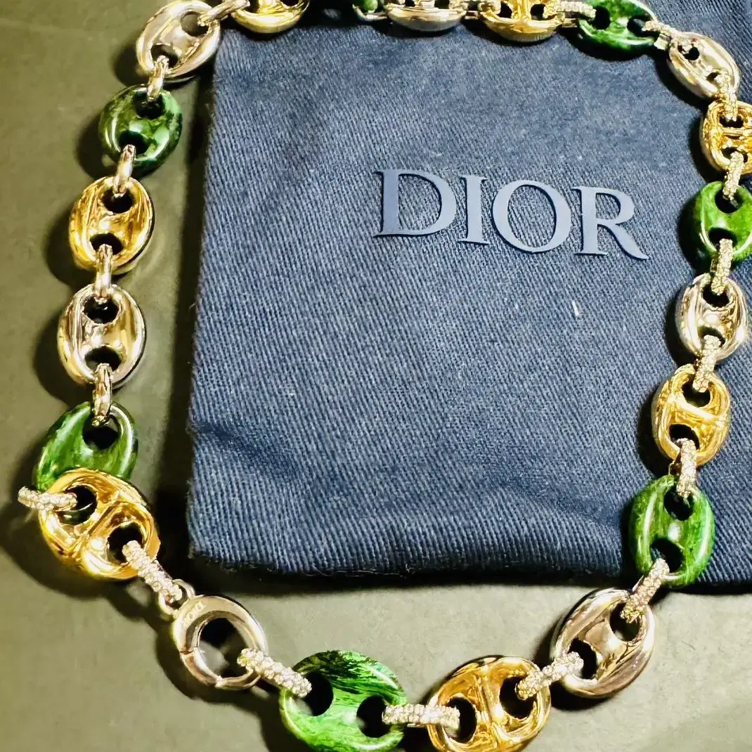 디올 DIOR CD ICON 타원형 체인 링크 목걸이 2021-22fw