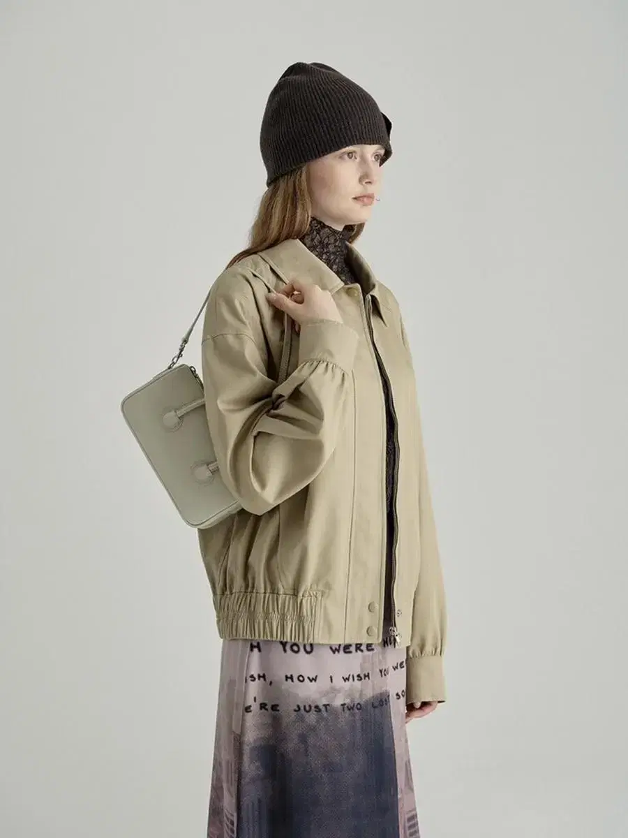 마지셔우드 ZIPPER SMALL crinkle 지퍼스몰 크림베이지토트백