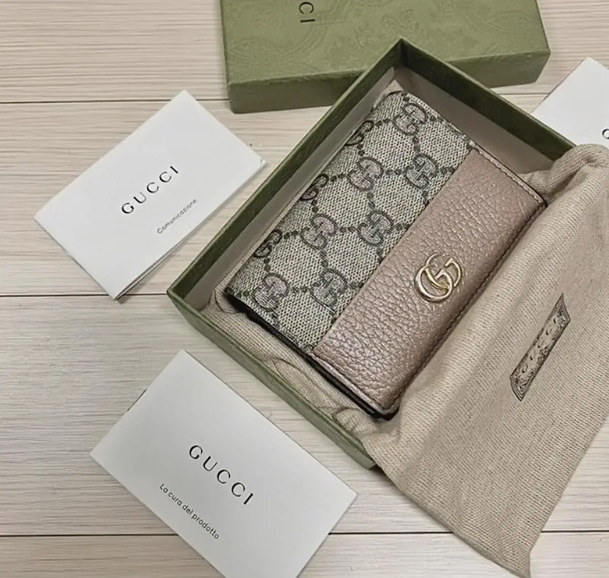 Gucci Marmont Bifold Cardholder Wallet - Dusty Pink GG GG