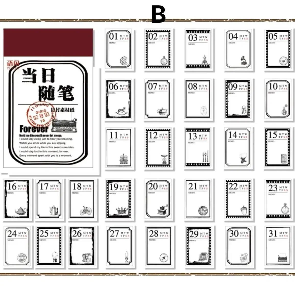 (국내배송) 복고 빈티지 종이 수첩 도감 식물 버섯 티켓 인테리어 소품