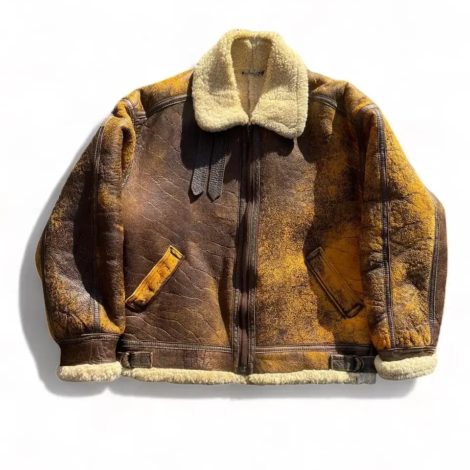 british hard Aging Shearling jacket