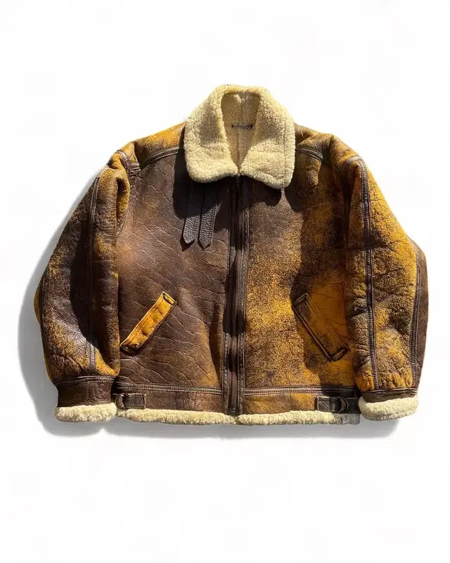 british hard Aging Shearling jacket