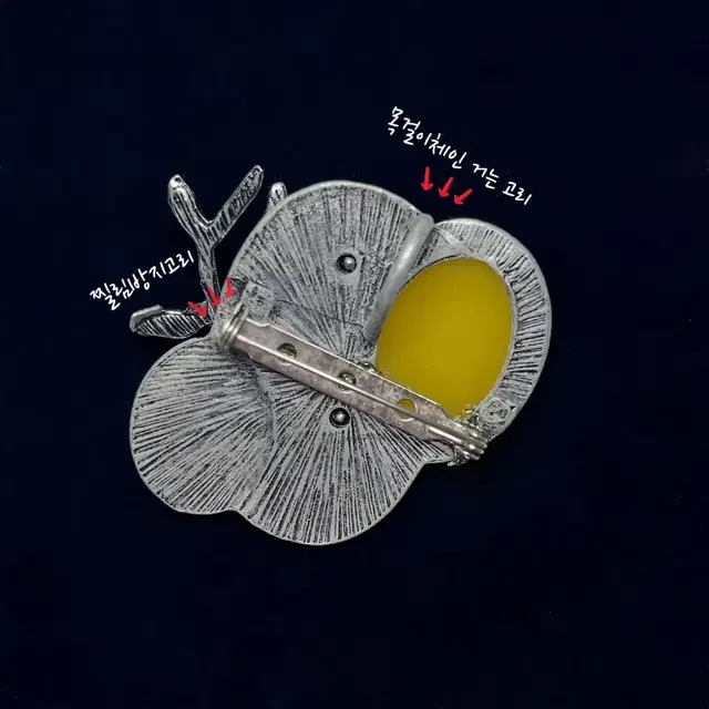 핸드메이드 찔림방지 비즈 엔틱 브로치 새상품(기본카메라)