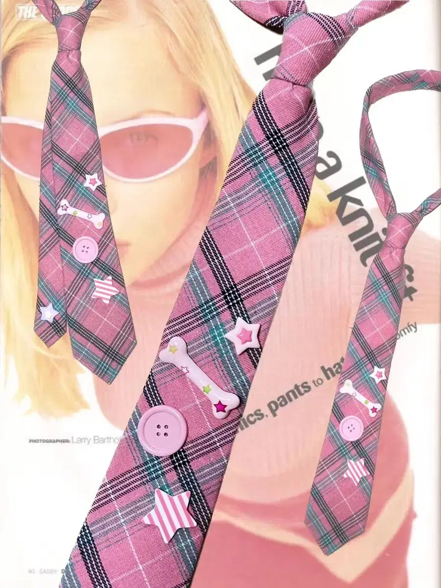 y2k vintage pink check necktie