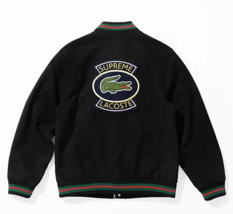 [S]Supreme Lacoste Varsity Jacket Black