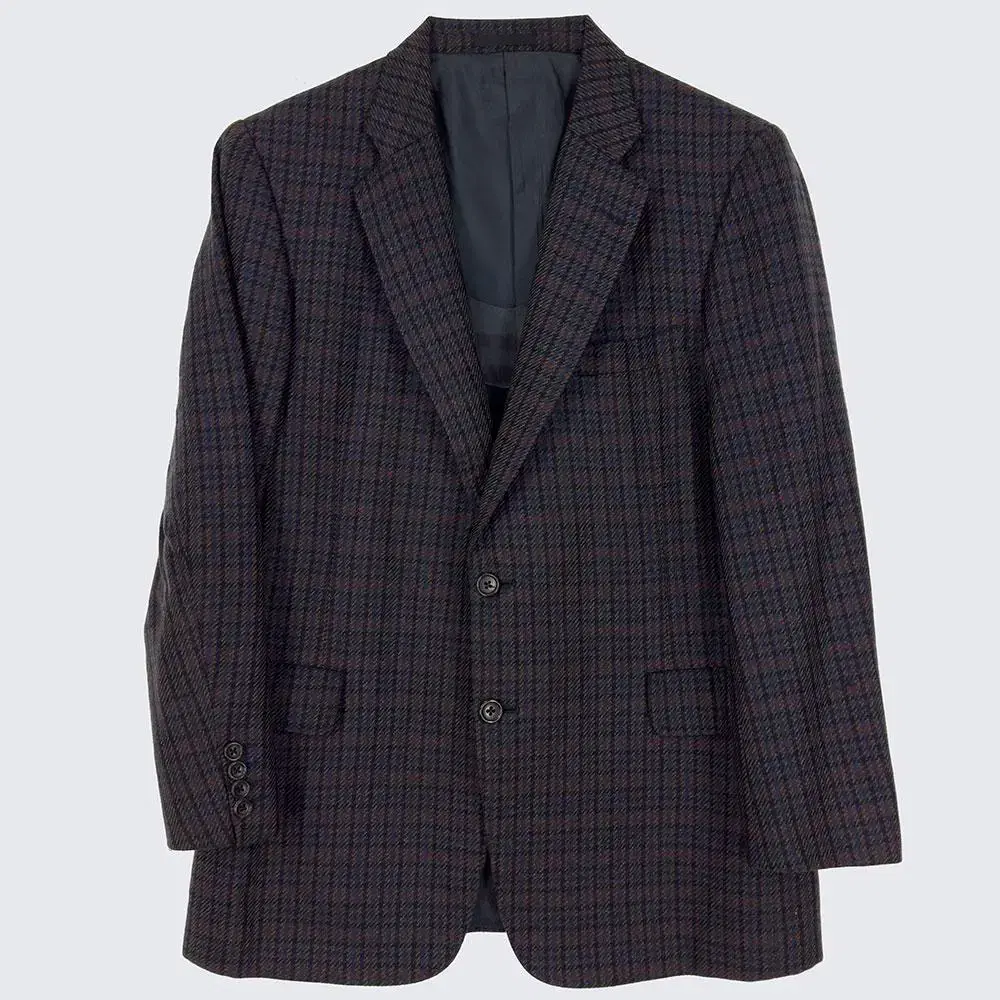 [Men's 100] Burberry checked blazer jacket wool silk vintage (19097)