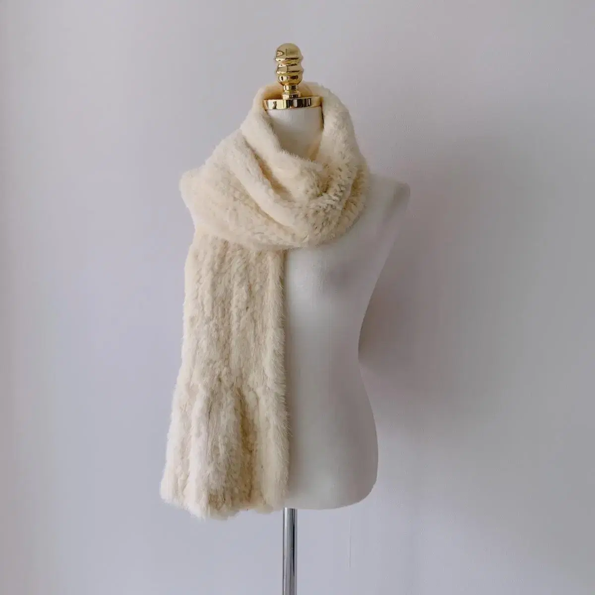 Ivory Mink Long Muffler