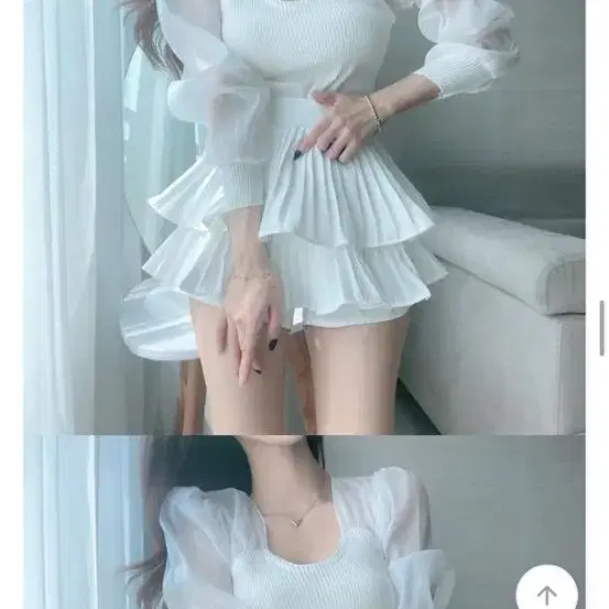 지니니 플레어 캉캉 스커트 치마바지 s size 아이보리 블랙