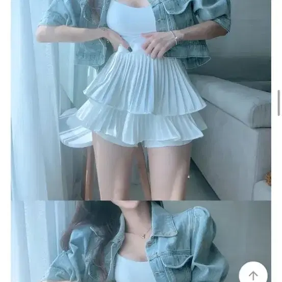 지니니 플레어 캉캉 스커트 치마바지 s size 아이보리 블랙