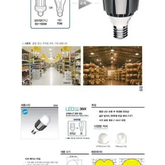 포스코/POSCO/LED 전구/36W