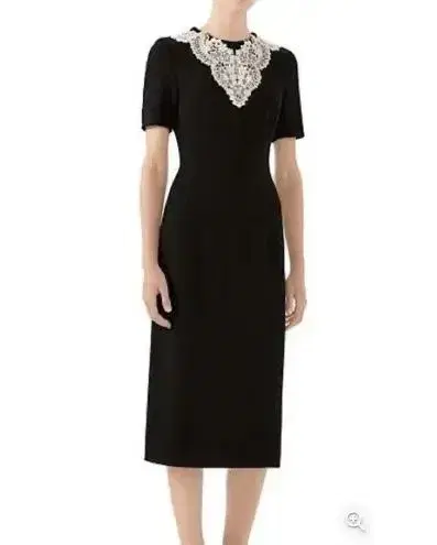 구찌 자수 드레스 S gucci wool sable lace dress