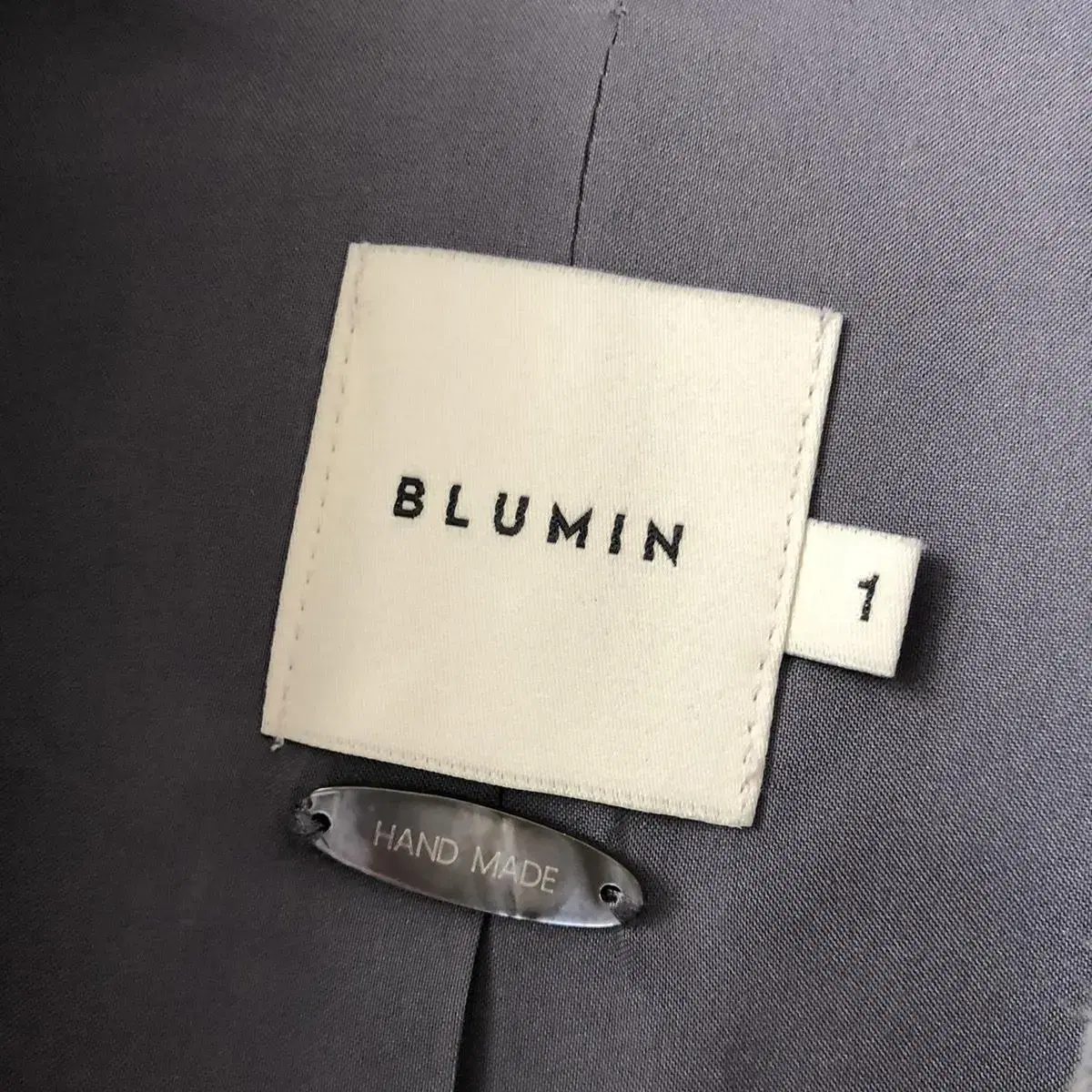 블루민 blumin 오버핏 오렌지 체크 핸드메이드 코트 ~66