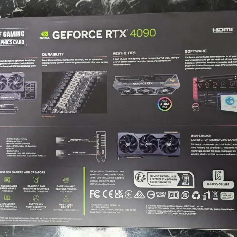 미개봉 지포스 RTX 4090 TUF Gaming 24gb 팝니다