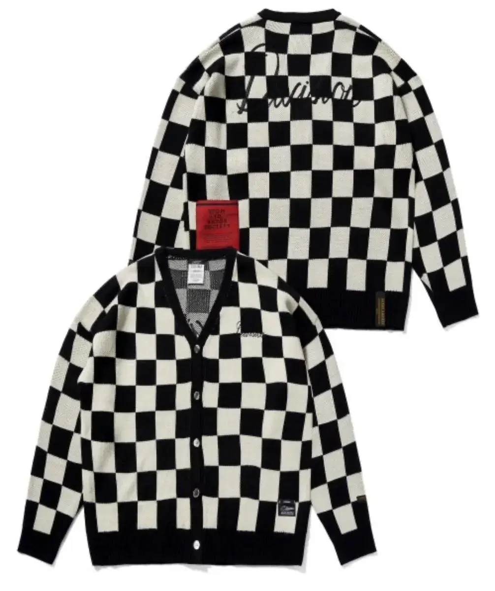 CHECKER OVERSIZED KNIT Cardigan (Check Knit Cardigan)