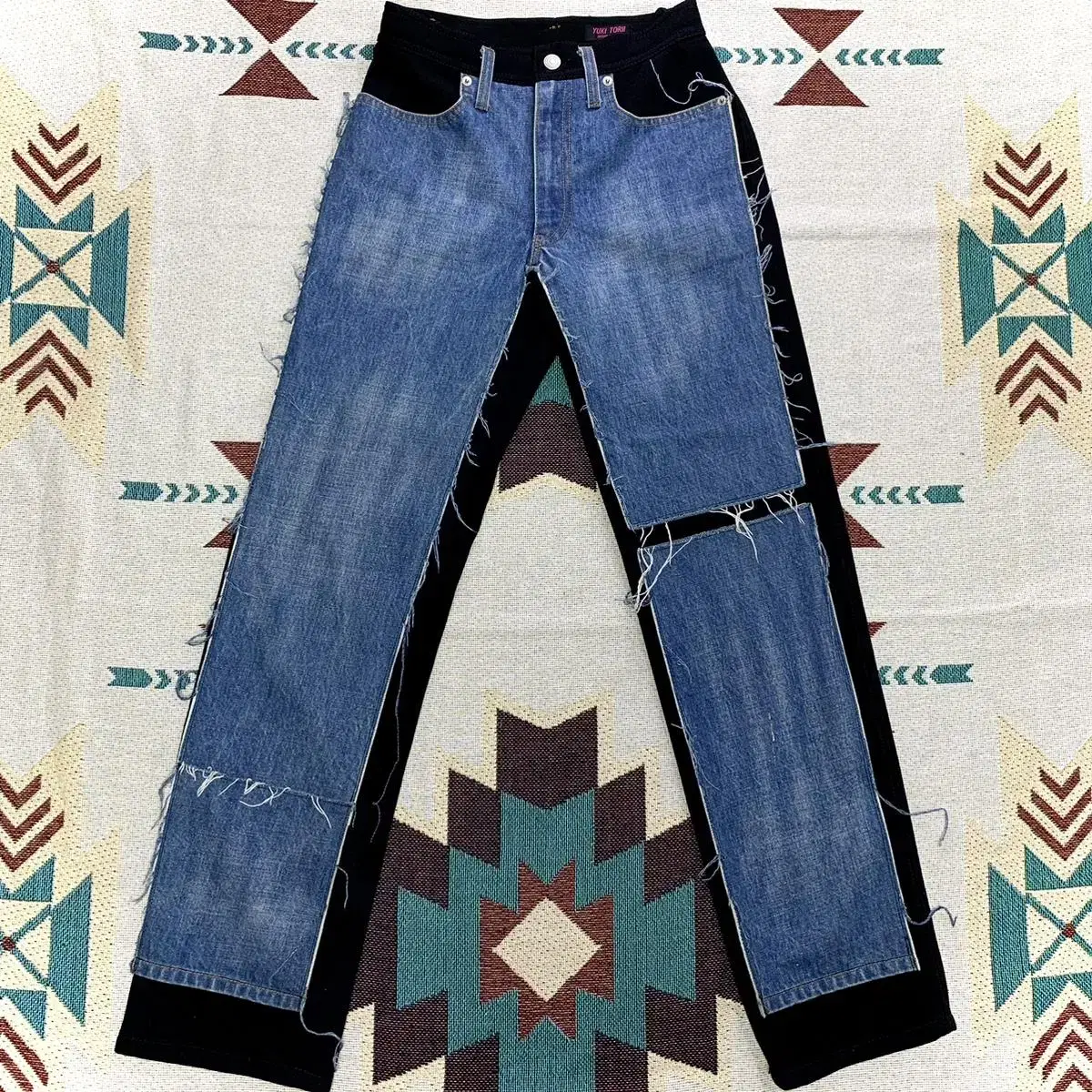 Yukitori Two-Face Patchwork Denim Pants