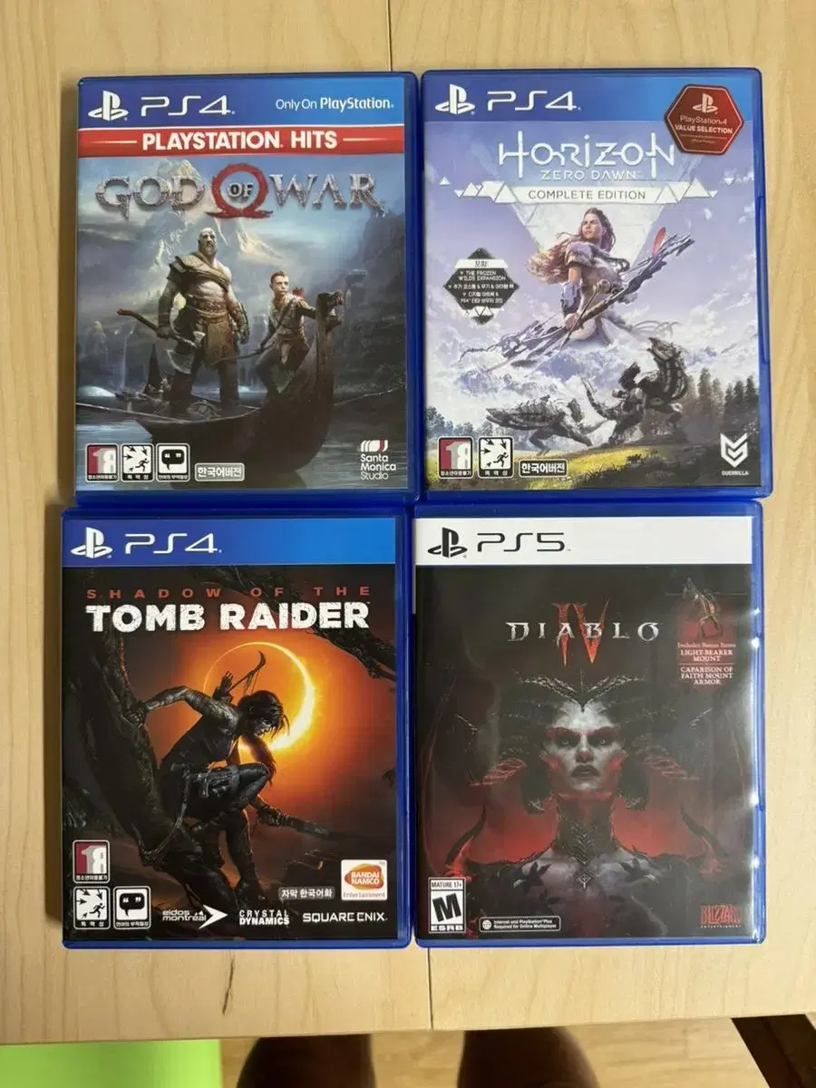 psTitles for sale Diablo 4 Gods Among Us Horizon Tomb Raider