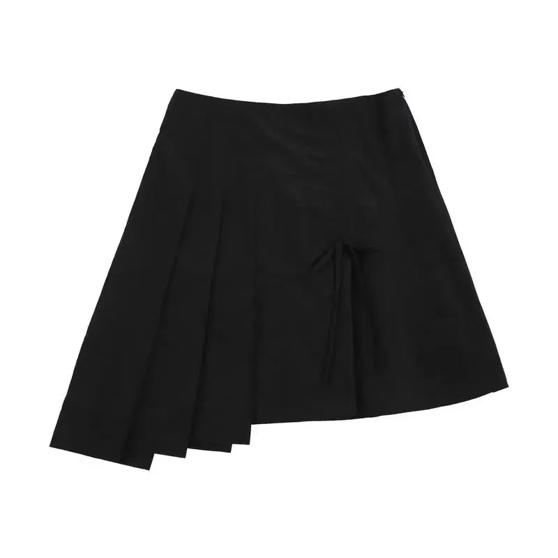 이음eeum SIDE PLEATS RIBBON SKIRT OS