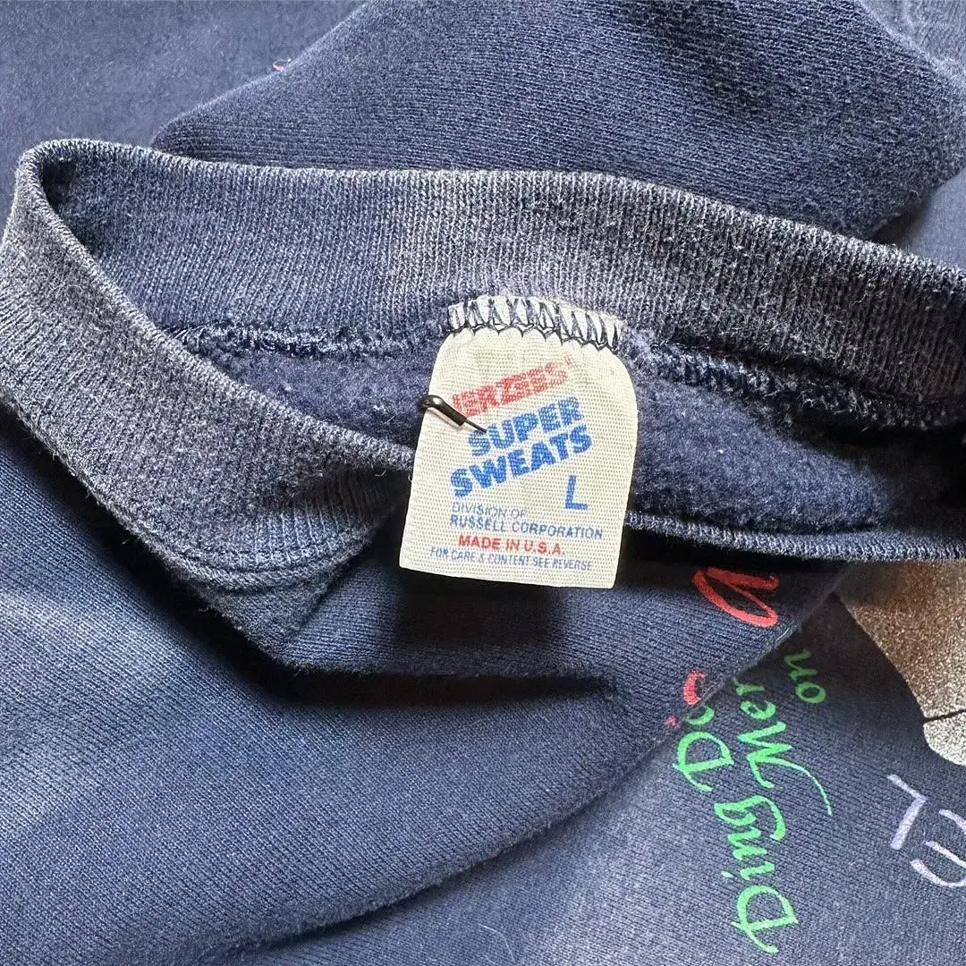 90s 빈티지 50/50 선블리치 페이드 스웻셔츠 made in usa