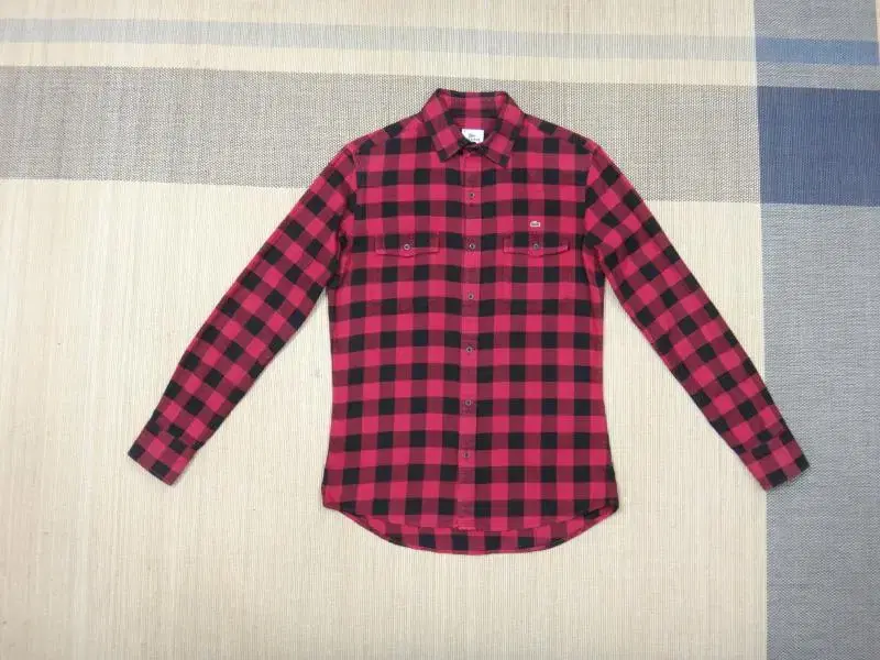 (M/95) Lacoste Men's Check Long Sleeve Cotton Shirt