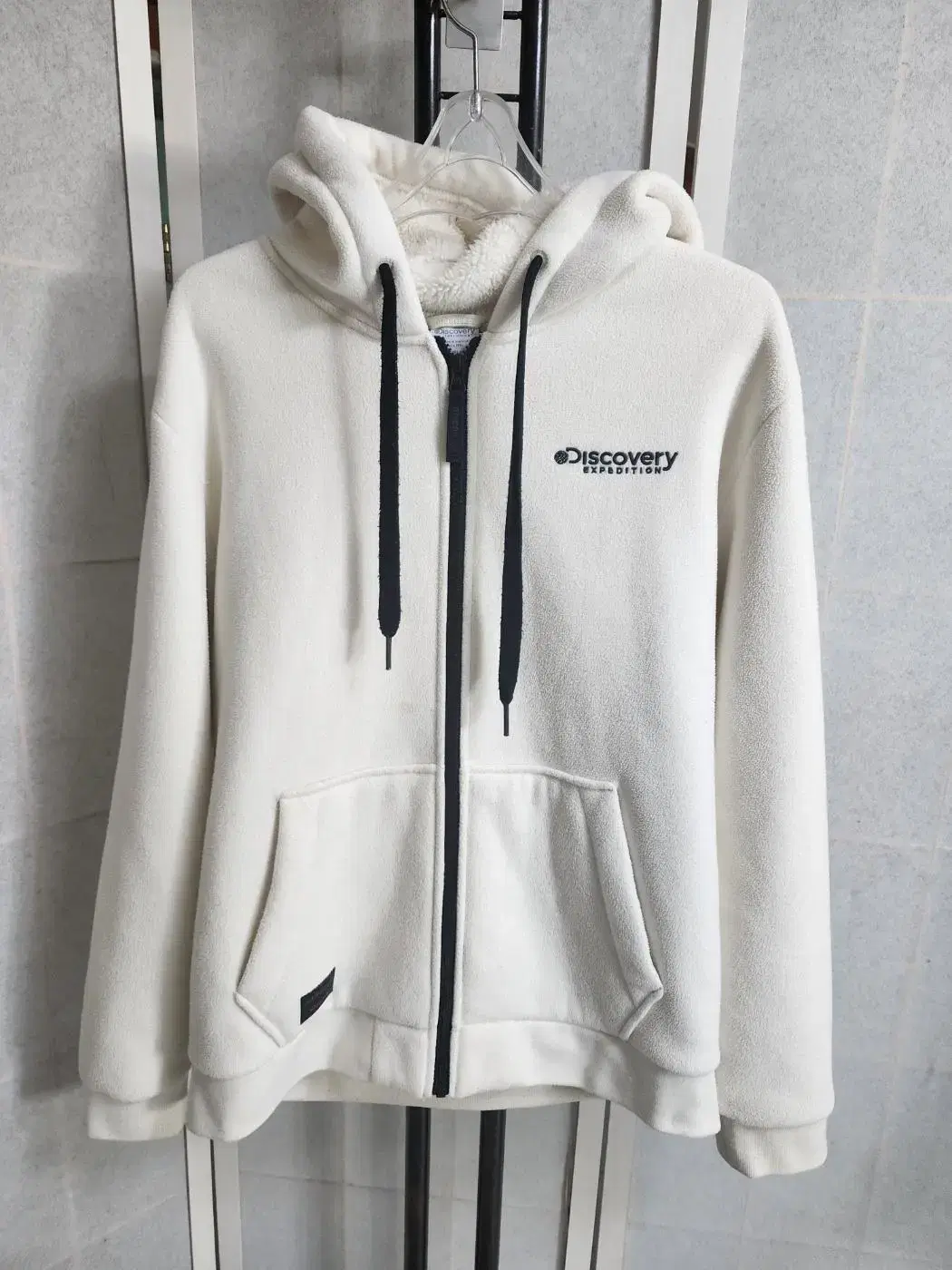 Discovery hooded zip-up fleece jacket back logo hoodie