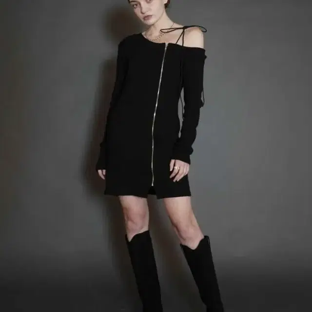 벨리아르 원피스 one shoulder zipper dress