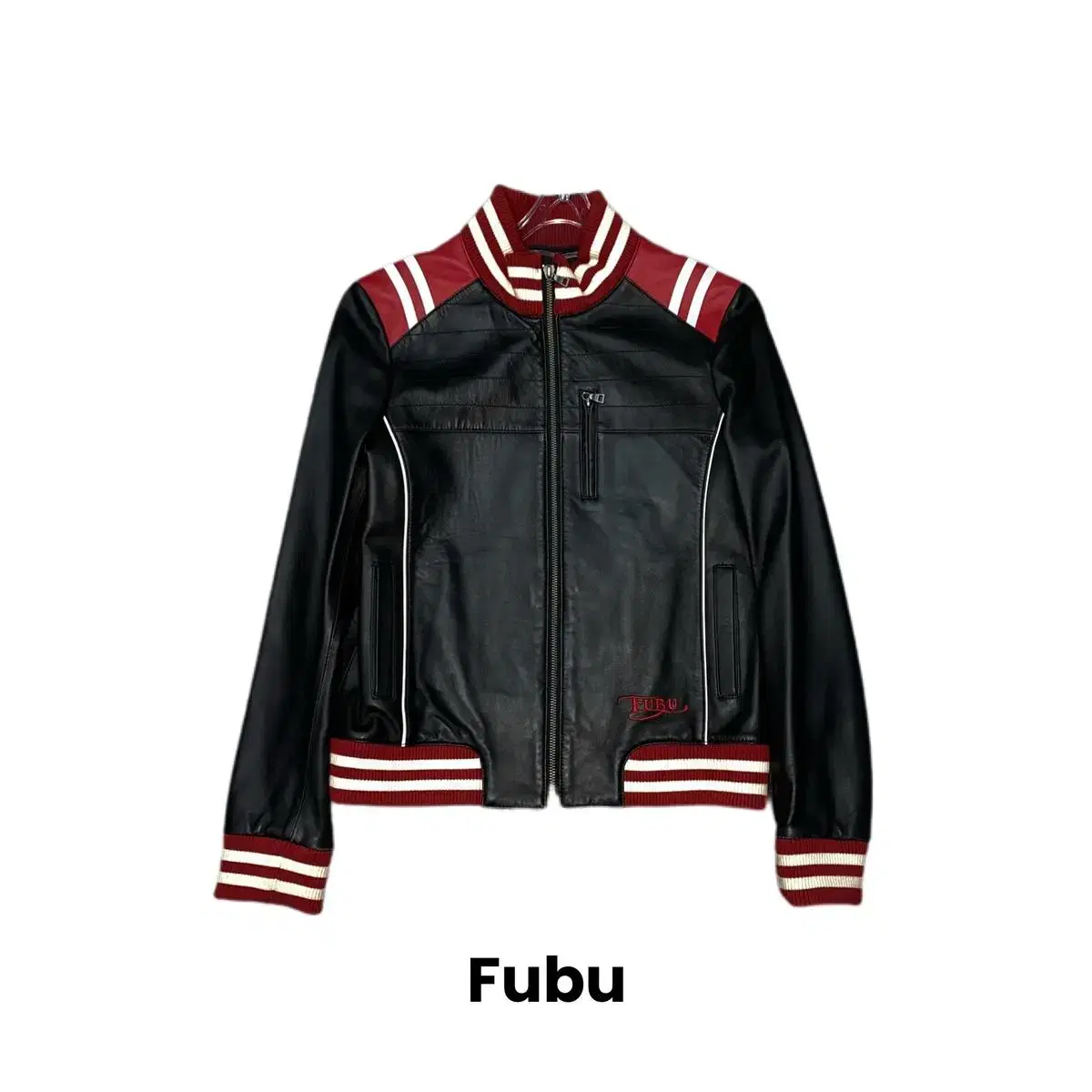 FUBU 후부 램스킨 리얼레더 빅로고 가죽자켓 M