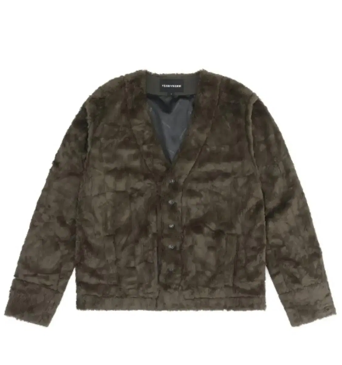 Faux Fur Cardigan Olive L