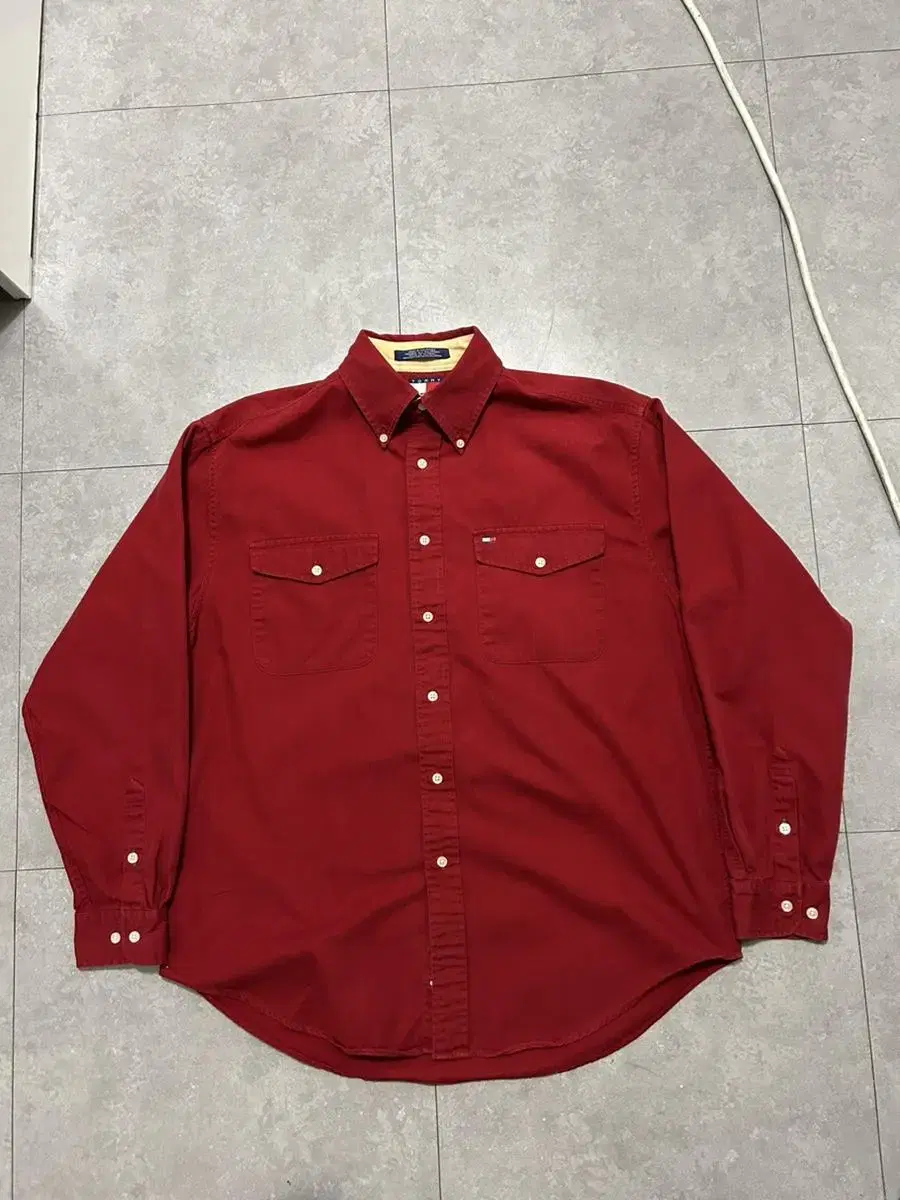 Tommy Hilfiger RedColored double-pocket oversized vintage workshirt100size