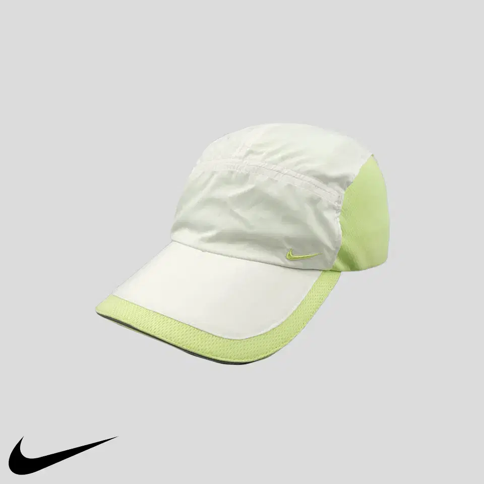 Nike 00s White Apple Lime Green Swoosh Two-Tone Reflective Line 5