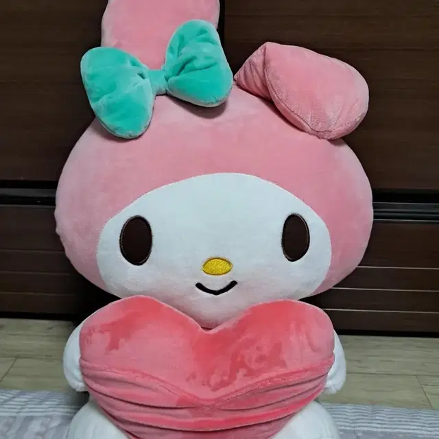 산리오 마이멜로디 45cm 초대형 봉제인형_하트