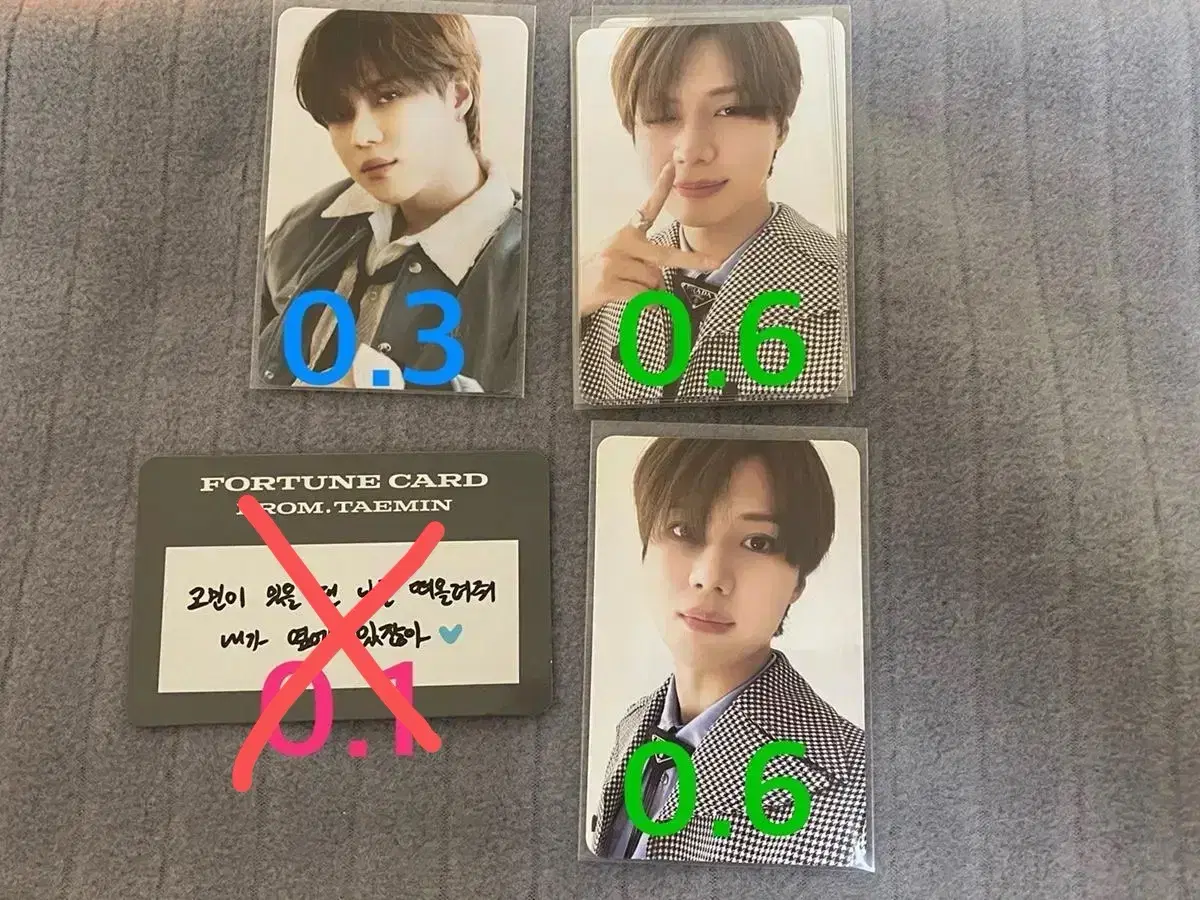 Shinee taemin React fanmeeting Merchandise Random Fortune photocard Photo Card Wording