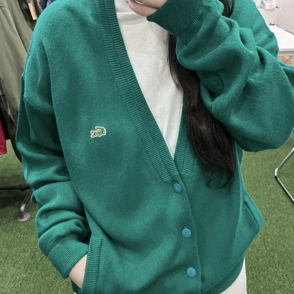 Lacoste 라코스테 가디건 (green)