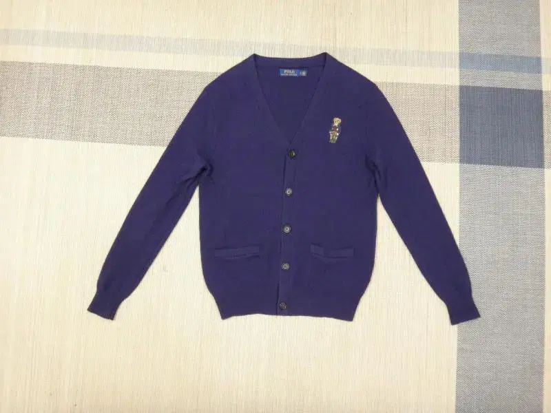 (S/90) Polo Bear Wool and Cashmere V-Neck Knit Cardigan