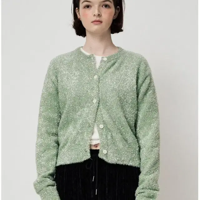 펀프롬펀 가디건 METAL KNIT CARDIGAN, GREEN