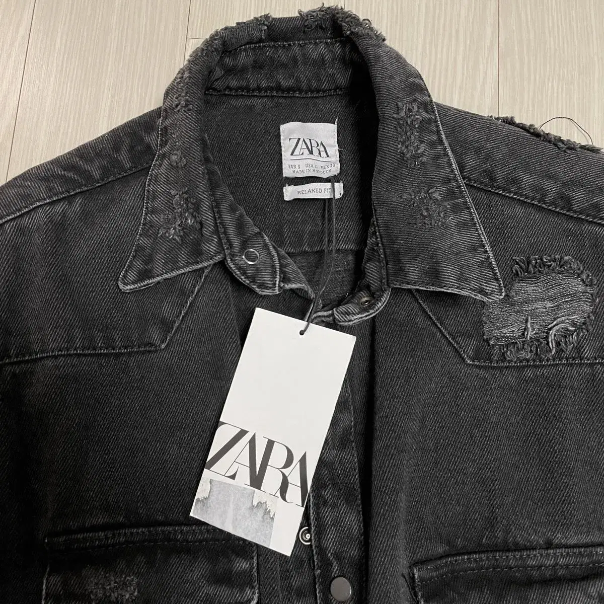 [새상품] ZARA 자라 블랙 데님 셔츠