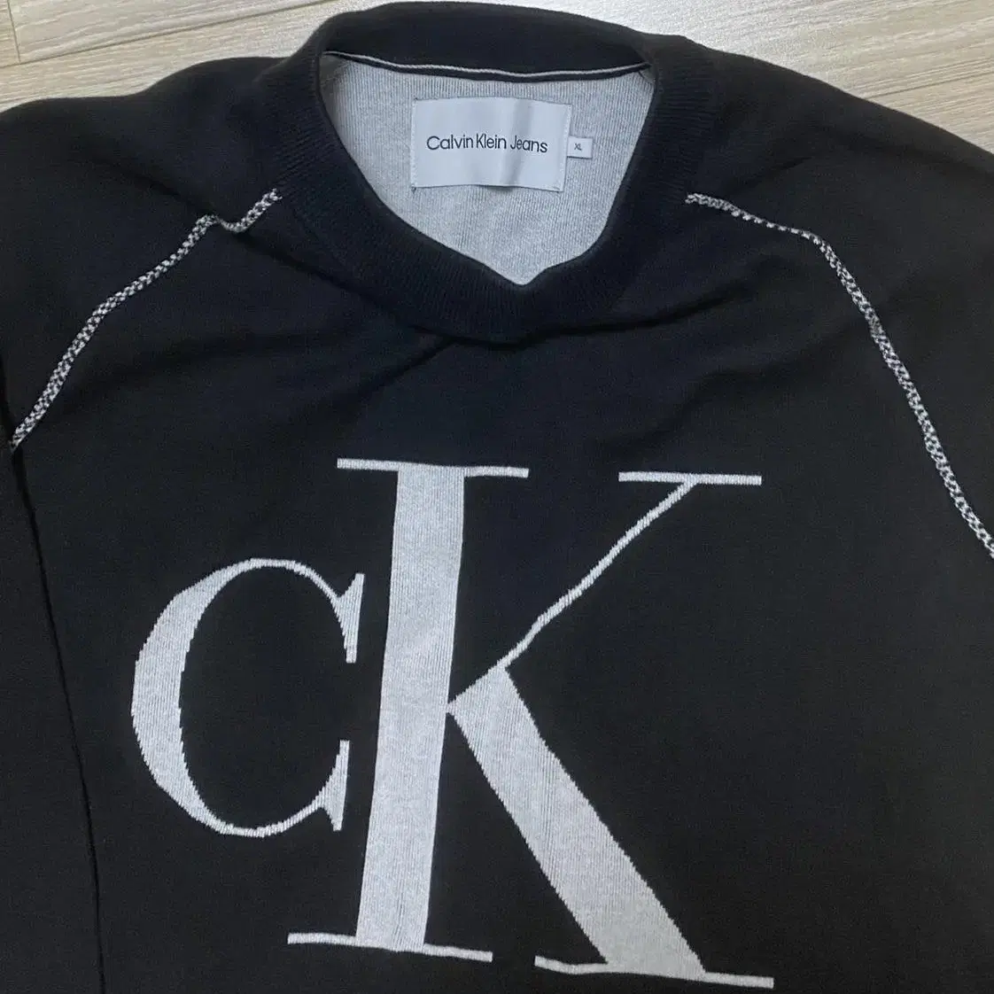 Calvin Klein Jeans 공용 CK로고 니트(정품)