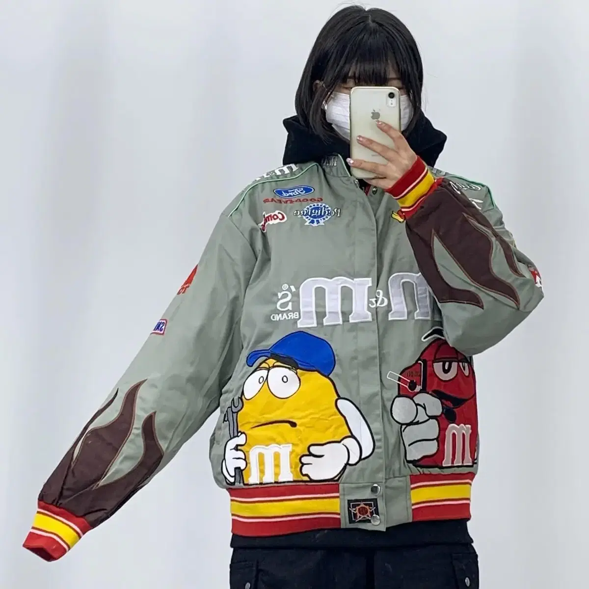 [2XL]m&m khaki varsity jacket CH4200