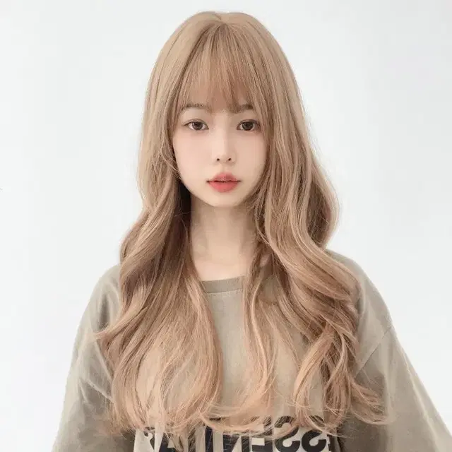 [당일배송]긴머리 롱 펌 웨이브 염색 밀크브라운 여자 가발 65cm