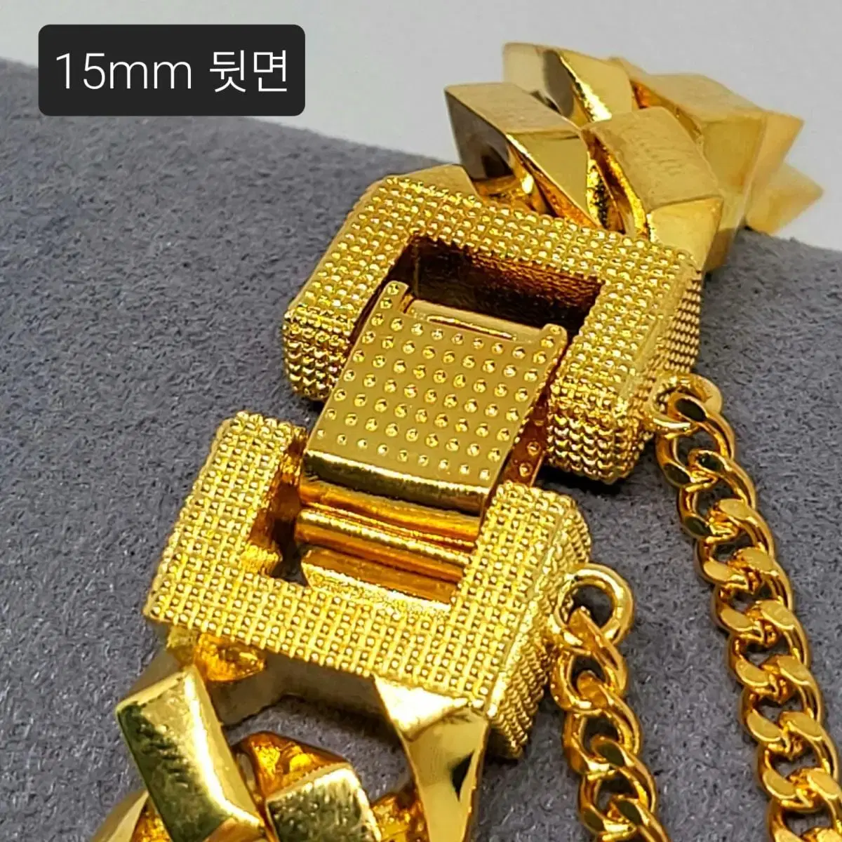 (24'신상)다이아 체크 팔각팔찌 15mm 남자팔찌 금도금 18k 24k