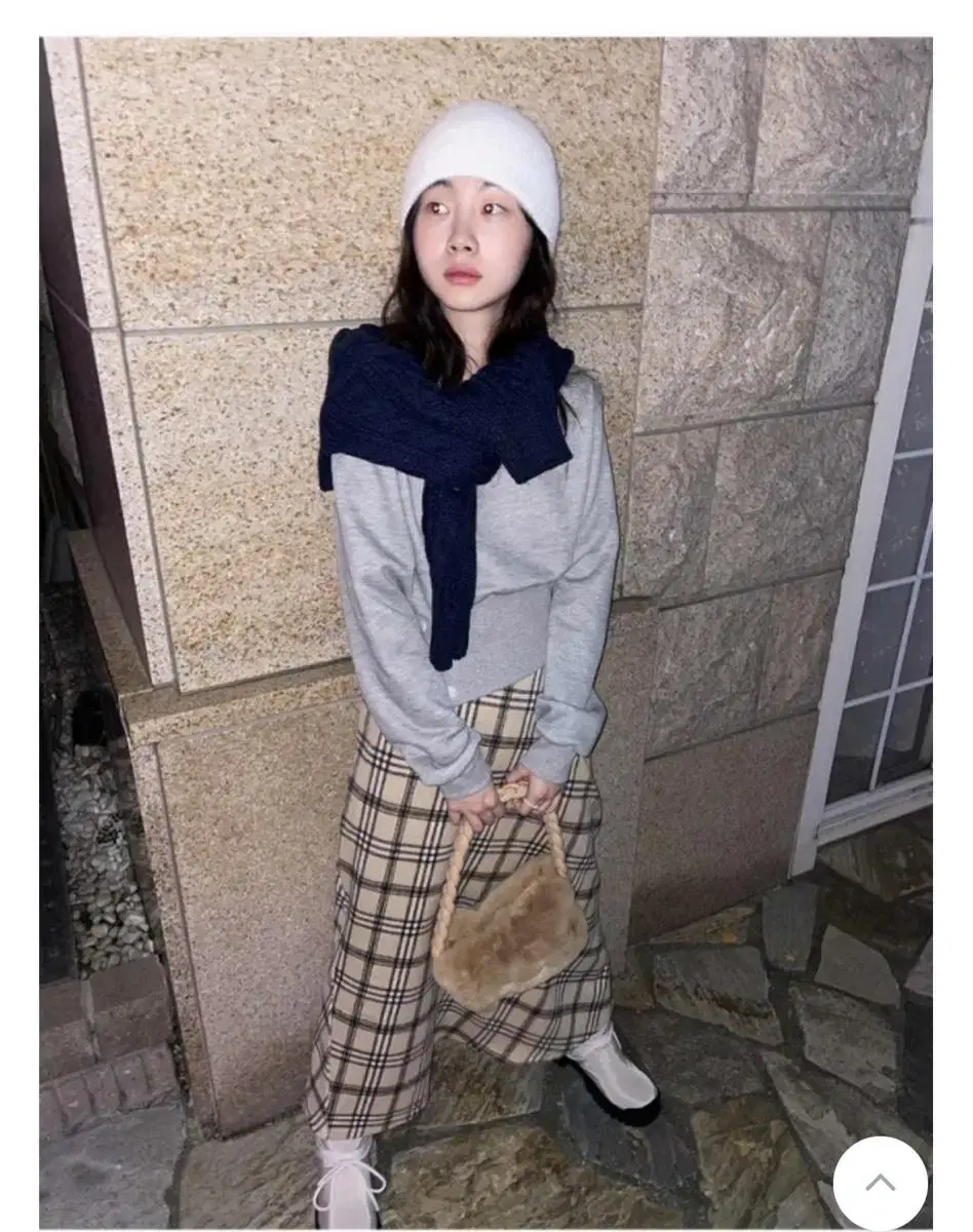 Kim Ah Hop Checked Long Skirt