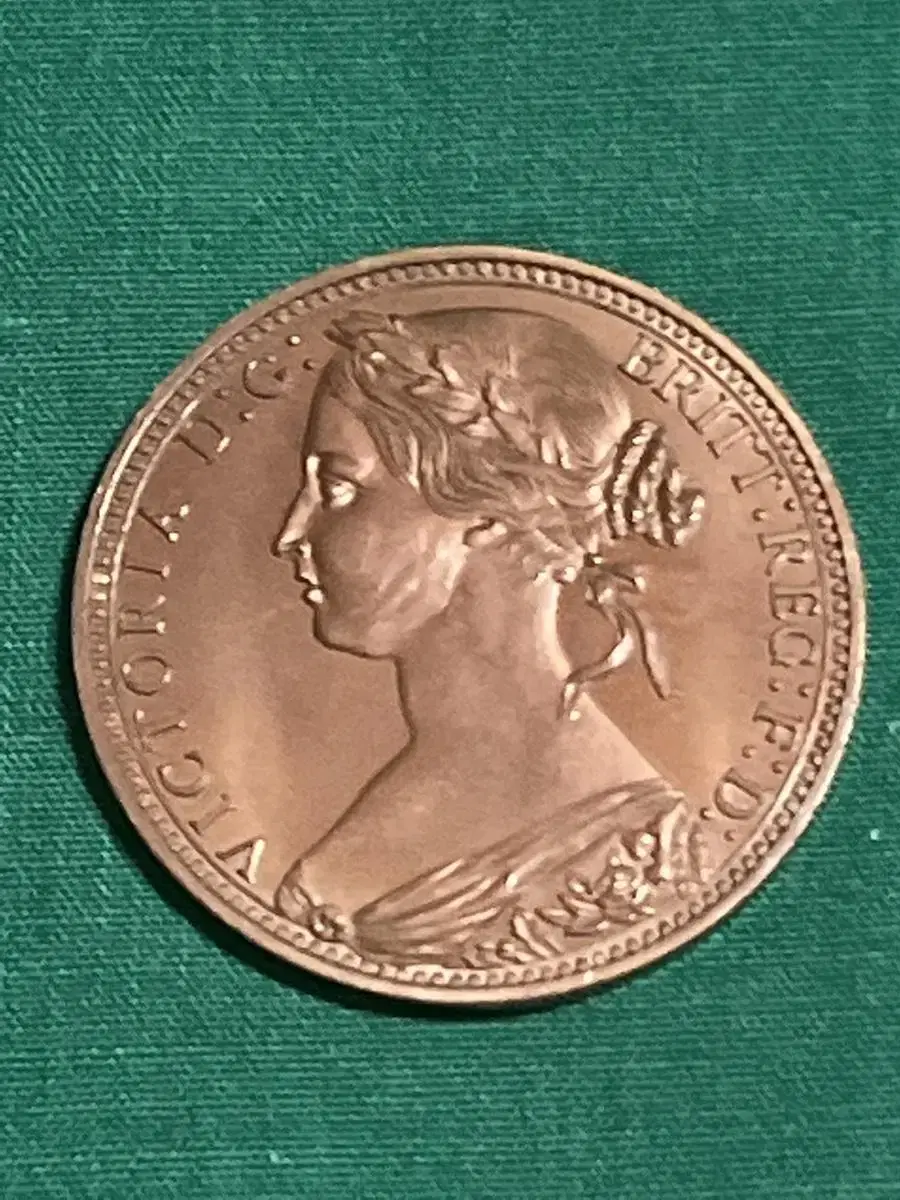 1875년 victoria one penny (미사용)