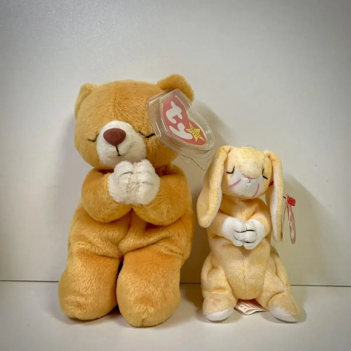 TY Bear Prayer Bear Rabbit Set