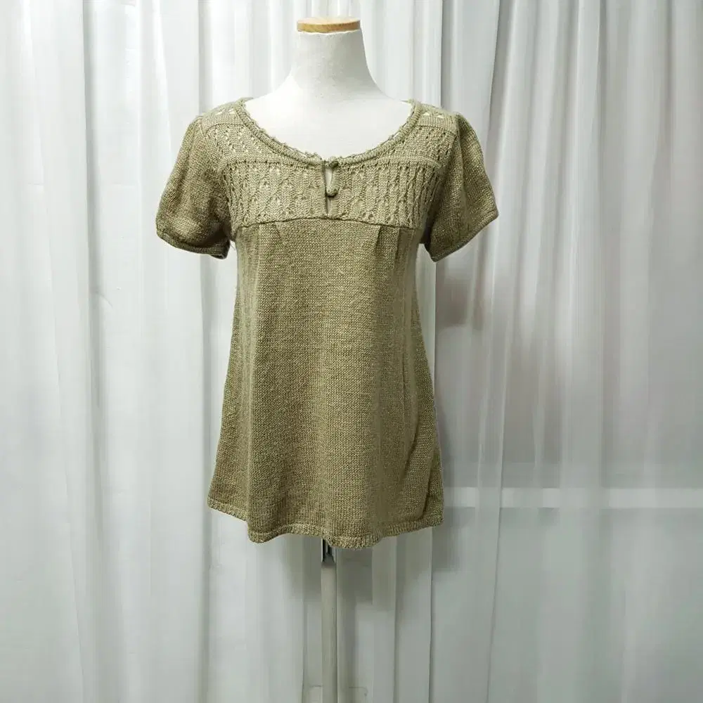 Vintage layered knitted sweater Vahn knit t-shirt Women's M C1398